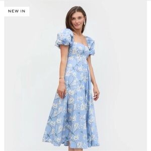 Hill House Matilda Dress Diane Blue Chinoiserie Size Small